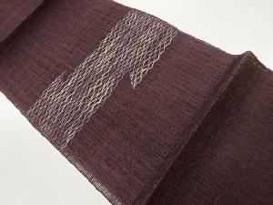 紗紬変わり横縞模様織出し名古屋帯